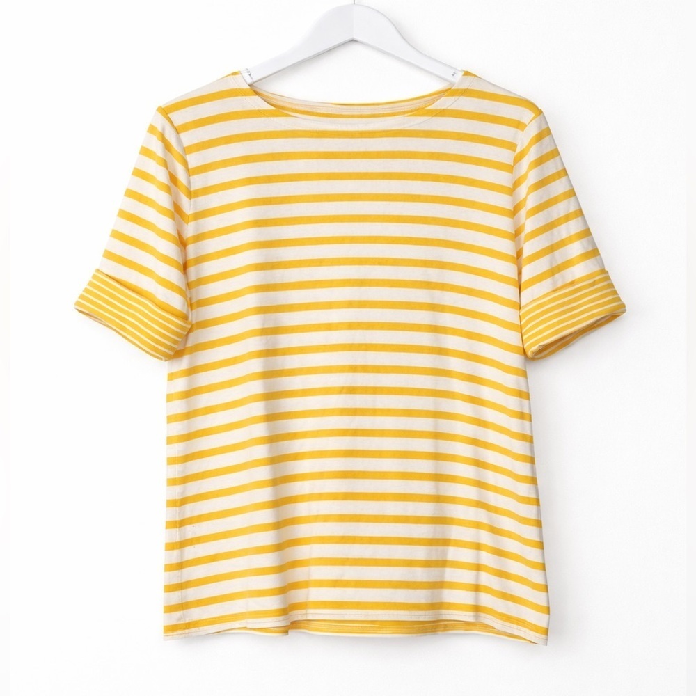 Pendleton Yellow and White Striped Short Sleeve Cotton Tee Size XL